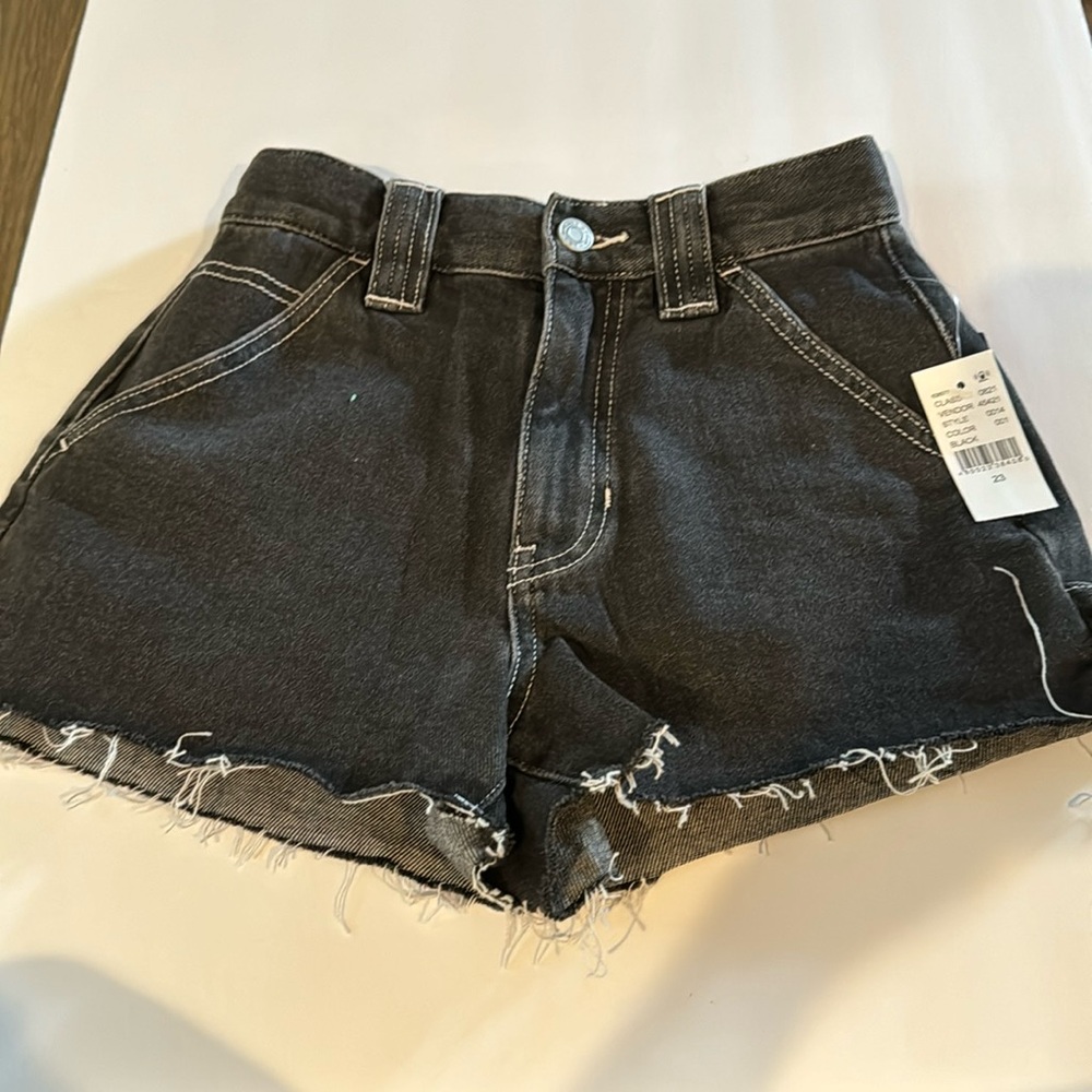 NEW!! Women’s PacSun Black Denim Cargo Jeans Shorts Size 23